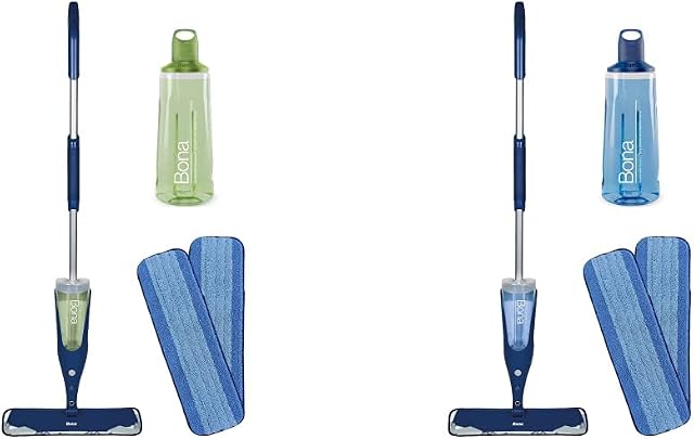 Bona Premium Spray Mop Kit for Hard-Surface Floors + Extra Bona Microfibre Cleaning Pad & Premium Spray Mop Kit for Wood Floors + Extra Microfibre Cleaning Pad