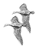 ganser syndrome case Größe Ist 3.3cm x 5cm Silver Pewter Fliegen Gänse Vogel Anstecker Abzeichen (Englisch Brosche in Geschenk Beutel)