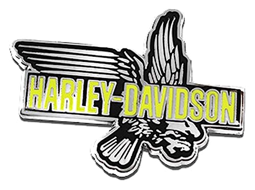 Harley-Davidson 1.5 inch. Plunge Eagle H-D Text Metal Pin, Silver