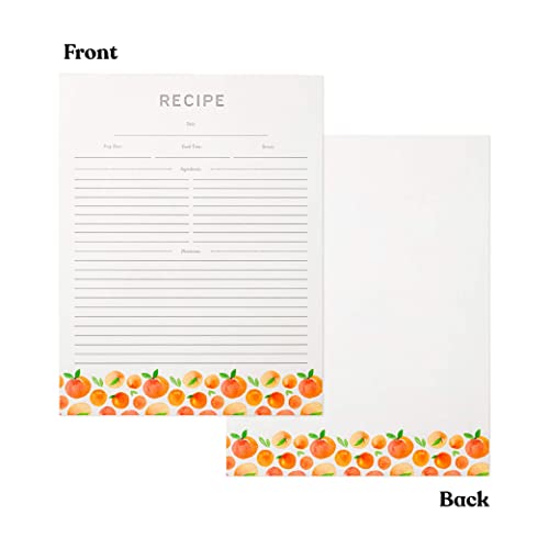 Jot & Mark Recipe Card Paper Full Page 8.5X11 With Crystal Clear Page Protectors For 3 Ring Binder, 30 Count (Peach Dream) #TOP3