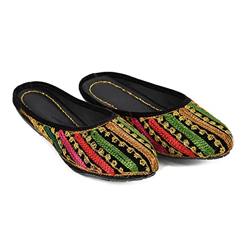 Image of Stunning Women's Flat Mules Ring Closed Pointed Toe Mule Backless Slides Mules Slip On Loafer Shoes(TBL2021031-P)