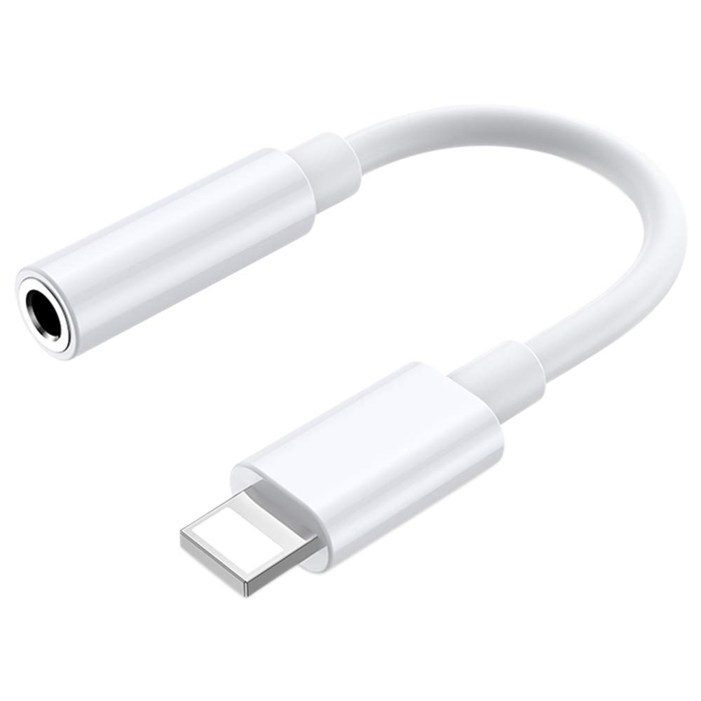 Headphone Adapter for iPhone to 3.5mm Earphone Cable Jack Aux Audio Dongle Adaptor Converter Accessories Compatible with iPhone 12/11/11 Pro/XS MAX/XR/X/XS/8/7/8Plus/ipad/iPod Support All iOS System