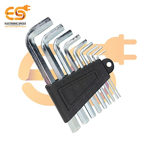 Image of Electronic Spices Universal Hexagonal or Allen L Shape Socket Wrench Key Set of 9 Pieces