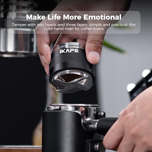 Image of 53mm Coffee Distributor & Tamper Dual Head Coffee Leveler Fits for 54mm Breville Portafilter, Adjustable Depth- Professional Espresso Hand Tampers