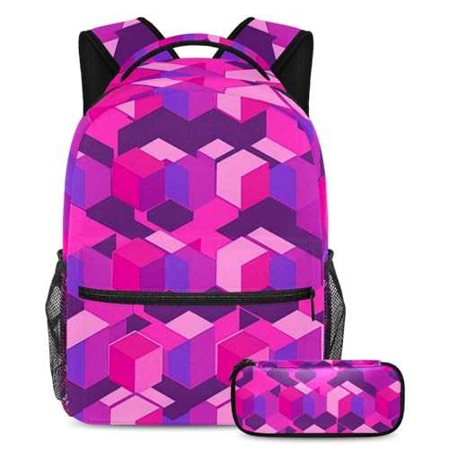 Ensemble cartable sac à dos grand volume et trousse pour ados filles et garçons