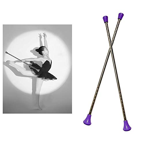 Dasiyoki Twirling Baton 2 Pieces Spinning Dance Baton Metal Gymnastics Parade Stick for Child in Majorette (Colorful Version, 2 Pack)
