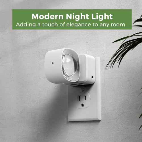 Image of L LOHAS LED Night Light Projector, Night Lights Plug into Wall, 2000K /3000K /5000K Adjustable Color Temperature Nightlight, Rotating White Nightlight with Light Sensor for Bathroom, Hallway, 1 Pack