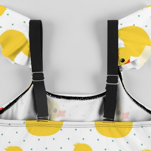 Girls One Piece Swimsuit Lovely Cute Animals Ruffles Swimwear Bathing Suits 3-12 Years3