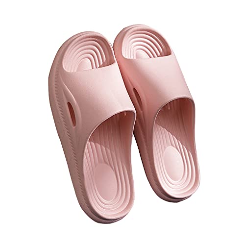 Pareja Zapatillas de casa Baño Baño Antideslizante Ligero Suave Color sólido Zapatillas Four Seasons (EU38-39, Rosa) Cover