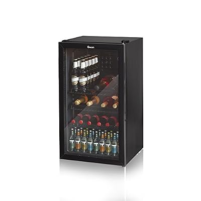 80L Glass Fronted Undercounter Freestanding Beverage/Drinks Fridge for Wine, Drinks & Snacks