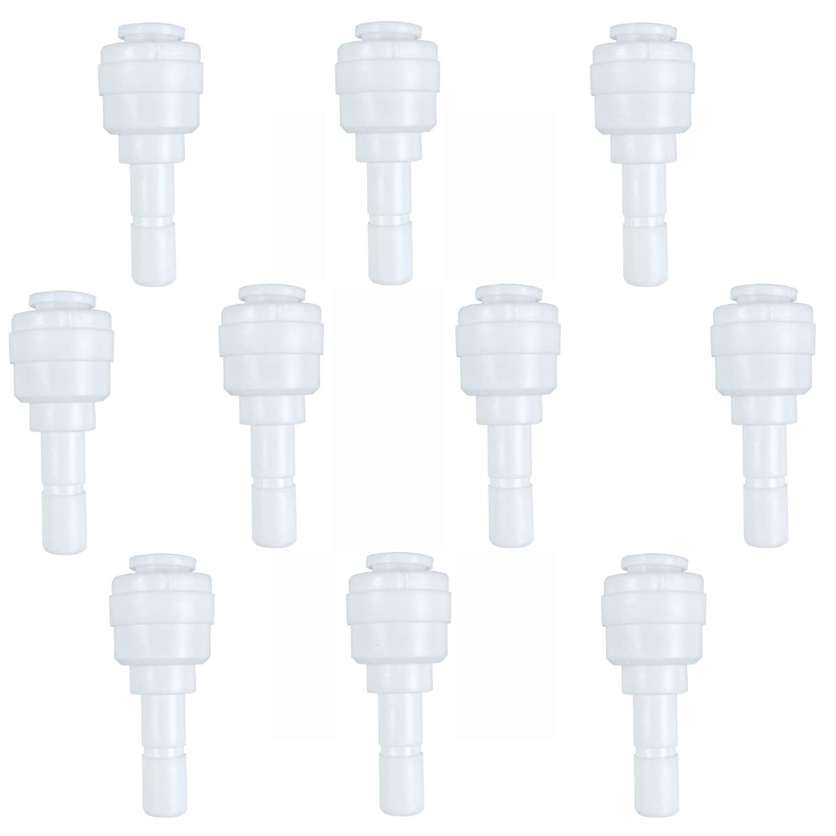 XINWOOTube Fitting Stem Connector (1/4" Tube OD x 1/4" Stem) OD Push to Connect Plastic Quick Fittings for RODI System(10PCS,Straight