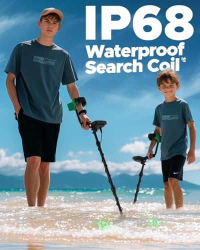 Image of Metal Detector for Adults & Kids, High Accuracy 10 inch Waterproof Search Coil with All Metal & Disc Modes, Kids Metal Detectors Gold Detecting for Beginners, Junior & Youth