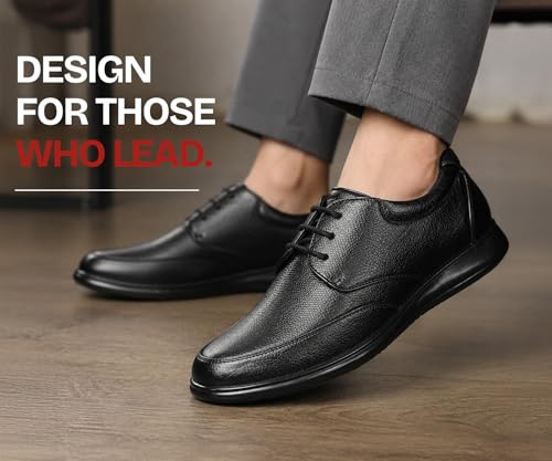 Image of Kraasa Men's Formal Lace-Up Shoes | Vegan Leather Upper | Airmix Sole | High Cushioning | Lightweight & Comfortable Office Dress Shoes