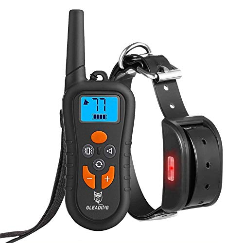 GLEADING Collar de Adiestramiento para Perros, Mando a Distancia de Rango de 400 Metros, Pitido de Alerta y Modo de Vibración - Recargable y Resistente al Agua a Nivel IP67