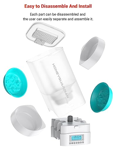 HoneyGuaridan Alimentador Automático Para Gatos Para Dois Gatos, Dispensador De Comida Para Gatos De