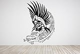 Wall Room Decor Art Vinyl Sticker Mural Aztec Warrior Scull Dead Grim Big AS223