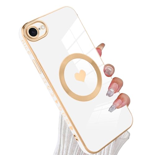 tharlet Magnetic for iPhone 17e/16e Case Cute Love Heart Luxury Plating