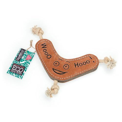 Green & Wilds Eco-Friendly Natural Dog Toy - Benny The Boomerang, Brown