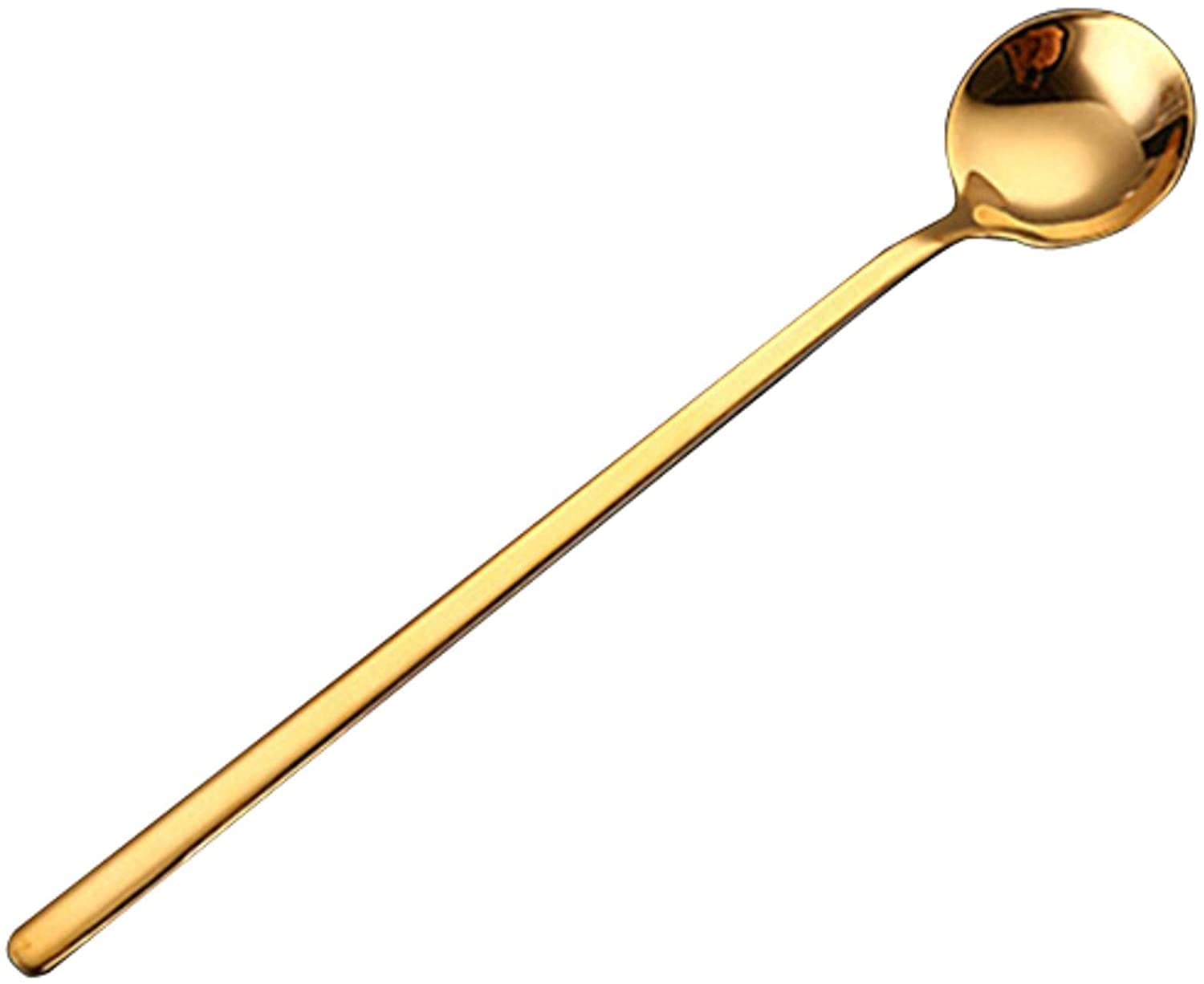 Cucharas De Mesa Cuchara de agitación la cuchara acero inoxidable colorido café mezclando helado, 12 PCS Sopa Antigoteo Servir(12pcs Gold Spoon,13cm)