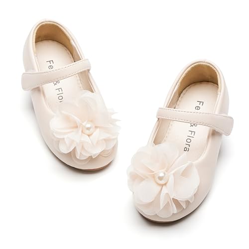 Image of Felix & Flora Toddler Flower Girl Dress Shoes - Girl Ballet Flats Party School Shoes Wedding