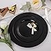 FLOWERCAT 60PCS Black Plastic Plates - Heavy Duty Black Disposable Plates for 30 guests Halloween Party/Wedding/New Year - Include 30PCS 10.25inch Dinner Plates and 30PCS 7.5inch Dessert Plates