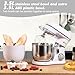 Kitchen in the box Small Stand Mixer, Mini Food Mixer for Baking with Two 3.5L Bowls, Dough Hook, Whisk, Beater, 10 Speed Settings Portable Lightweight for Daily Use (Grey White)