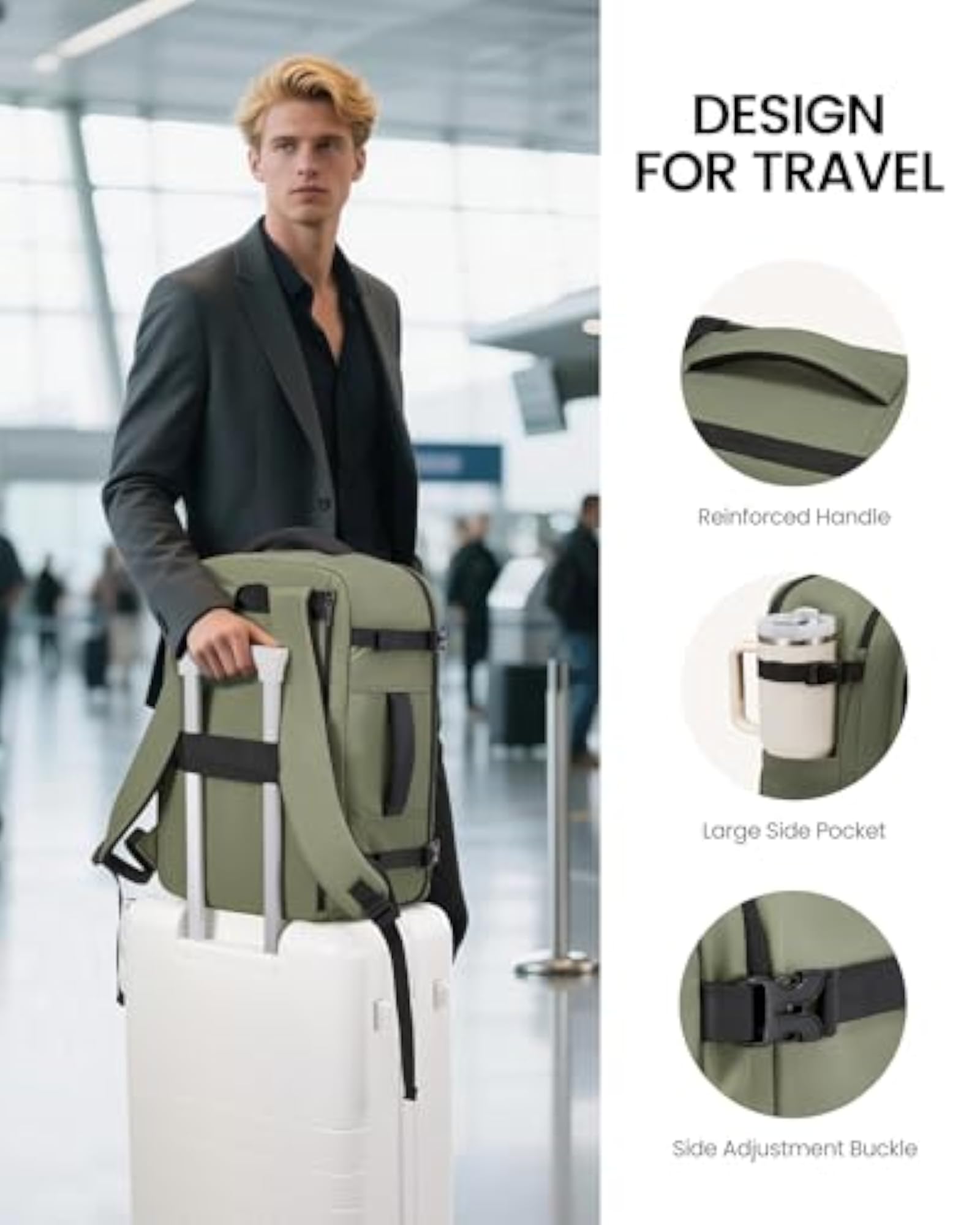 Travel Backpack for Women & Men, Flight Approved