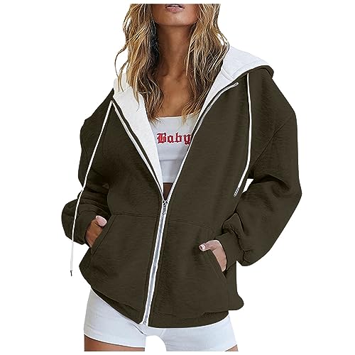 SCBFDI Sudaderas Mujer Anchas Minie Prime, Sudadera con Cremallera, Parka Mujer Ropa Otoño Mujer Sudaderas Baratas Mujer contrareembolso Sudadera Yoga Mujer Manga Larga Sudadera Mujer