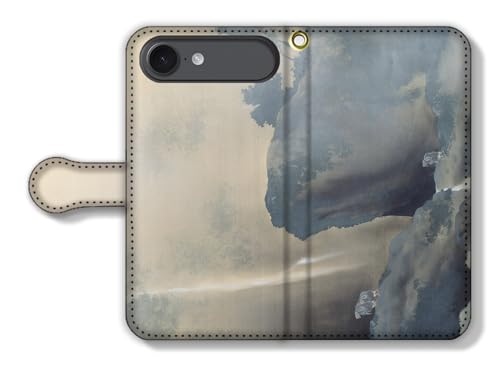 手帳型 iPhone17 Air互換 スマホケース 【世界の名画】 横山大観 ☆日本画☆ 近代 日本画 アート 絵画 芸術 日本 和 和風 伝統 (曳船)