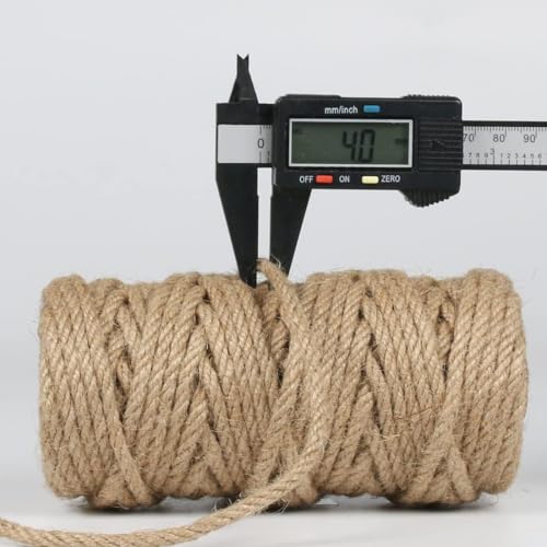 Image of 20Pack 4mm Natural Jute Twine Rope 2400 Feet Twisted Heavy Duty Thick Twine for Cat Scratching Post Tree Craft Projects Garden Home Decoration Packing Bundling (Brown-120Feet /Roll)