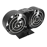 Masyrt 12-Blatt-Kaminventilator mit Schutzabdeckungsgriff, Zirkulierende Heißluft aus Aluminium, Doppelmotoren, Ofenventilator für Holzöfen