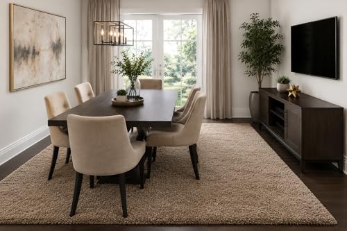 Image of F & B RUGS ; SUPERIOR QUALITY PRODUCTS FIROZ and Brothers Luxurious Bedroom Living Room Feet Microfiber 2 Inch Pile Height Modern 5x8 feet