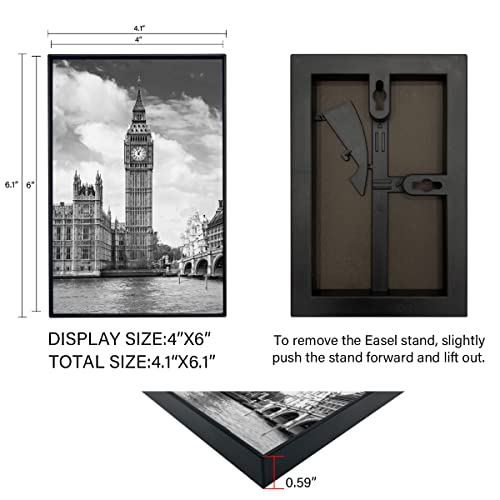 Phsmoo Front Loading Black Picture Frame 4X6 Set Of 10 Wall And Table Mounting Home Decoration #TOP3