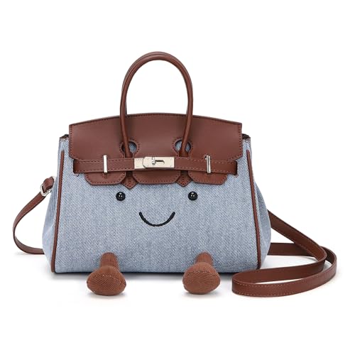 Women's Handbag with Playful Smile Face Design, comfortable Shoulder Bag