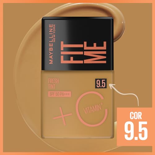 Base Líquida Maybelline NY Fit Me Fresh Tint com Vitamina C e FPS50 - COR 9,5-30ml