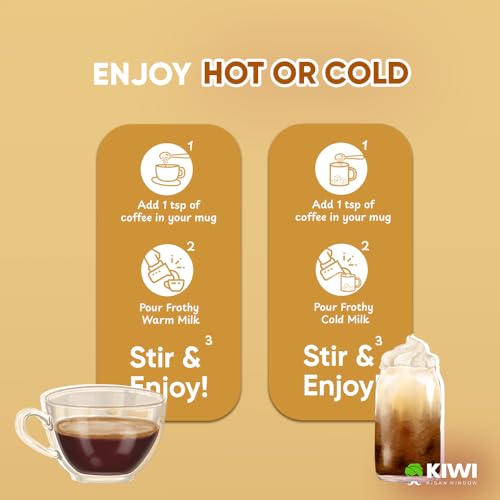Image of KIWI Kisan Window Hazelnut Freeze Dried Coffee-50g | 100% Arabica Instant Coffee | Rich & Intense Hazelnut Flavoured Coffee | Premium Coffee Beans With Cafe-Quality Taste - 50g