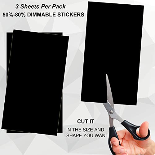 LED Light Blocking Stickers, mmcrz LED Light Blackout Sticker Light Dimming Stickers, LED Filters Dimming Sheets for Routers, TV LED Covers Blackout (Black-3 Sheet 50% dim)