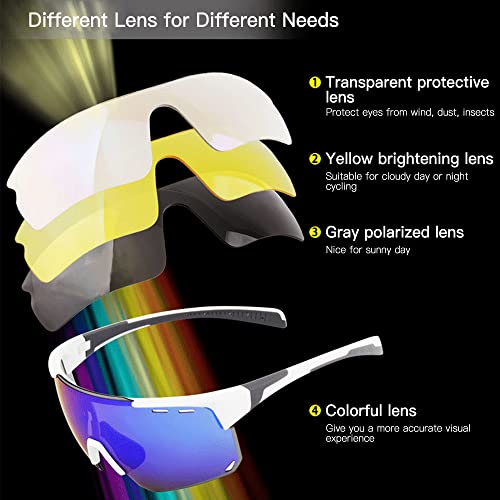 Óculos de ciclismo com 3 lentes intercambiáveis UV400 Óculos de sol esportivos MTB Road Bike Óculos