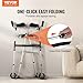 VEVOR 2 in 1 Folding Walker & Removable Armrests, Height Adjustable Foldable Walker with 5