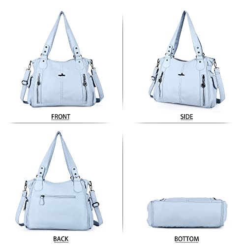 Image of Angel Kiss Handbags for Womens Top-Handle Hobo Purse Roomy Casual Shoulder Bags PU Tote Satchel Purse for Women