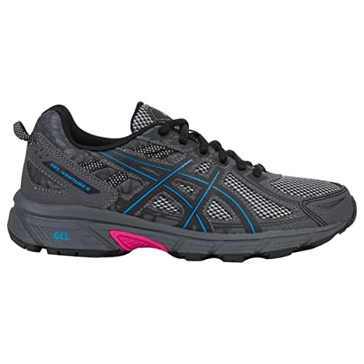 ASICS Women's Gel-Venture 6 Black/Island Blue/Pink Glow Running Shoe 7.5 M US