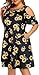 Pinup Fashion Plus Size Sunflower Dresses Women Sundresses Casual Summer Beach Cold Shoulder Tank Tshirt Tunic Cover Ups Dress Pockets