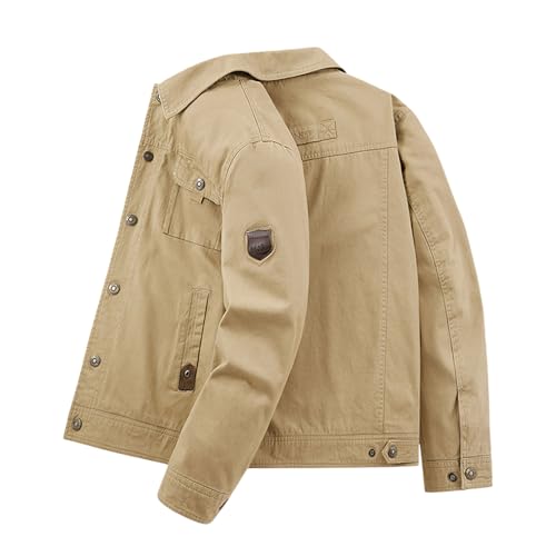 Men's Jackets 2026 AKHKING Camo Jacket BDU Field with -Pockets Coat (Khaki, M)