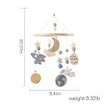 Space Nursery Mobile - Wooden Baby Mobile - Solar System Crib Mobile Astronaut Space Theme Nursery Bed Decoration, Gift for Newborn (Blue) - Image 5