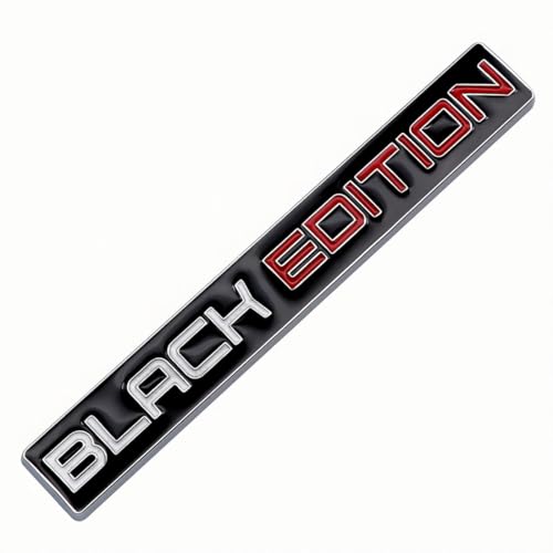 Image of 2pcs Black Edition Metal Emblem 3D Badge Replacement for Car Truck Side Door Bike Stickers Nameplate (Silver White Red)