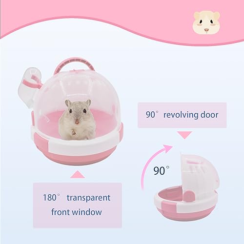image for MUYG Hamster Carrier Cage Portable Cages Small Animals Carry Travel 