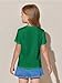 Haloumoning Girls Pleated T Shirts Kids Summer Short Sleeve Fashion Tops Tees 5-14 Years Dark Green