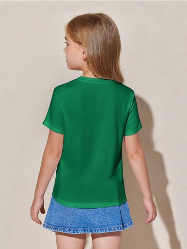 Image of Haloumoning Girls Pleated T Shirts Kids Summer Short Sleeve Fashion Tops Tees 5-14 Years