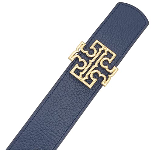 Tory Burch 84841 Britten Tory Navy Blue/Redstone Red With Gold Hardware Reversible 1.5 Inch Width Women's Belt #TOP1