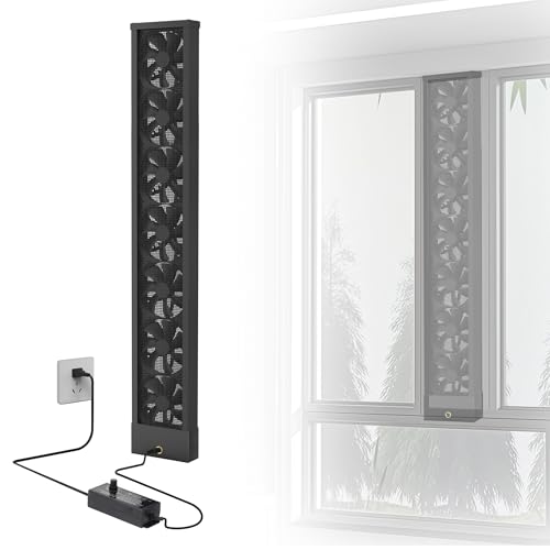 Image of 45.3-47.2 Inch Vertical Window Exhaust Fan for Sliding Windows - Securely Fit Top and Bottom Frame Tool-Free Setup with Adjustable Speeds for Large Rooms, Workshops, or Smoky Areas (Black)